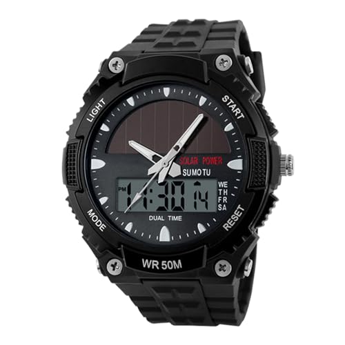 Kosesater メンズ ソーラーウォッチ 腕時計 アナログ ソーラー ファッション 防水 メンズウォッチ 多機能 日付 フィットネス アウトドア 仕事 スポーツ カジュアル対応